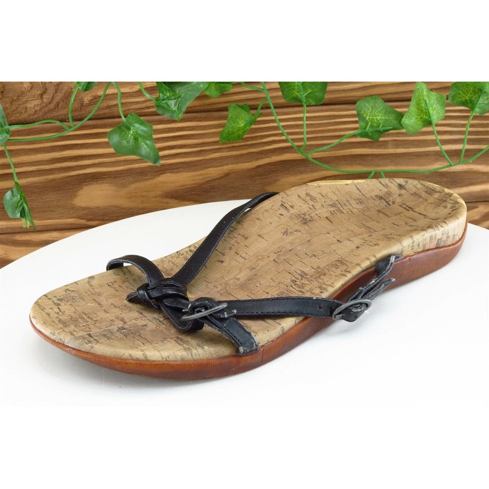 Orthaheel Sz 9 M Black Flip Flop Synthetic Women Sandals Solana